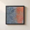 Blue Turns to Orange by Bassem, framed print on a wall
