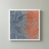 Blue Turns to Orange by Bassem, framed print on a wall