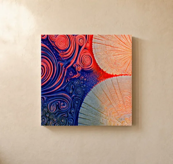 Shells and Swirls by Bassem, canvas on a wall