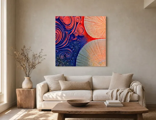 Shells and Swirls by Bassem, canvas on a wall