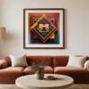 Diamond in the Square by Bassem, art print shown framed on a wall