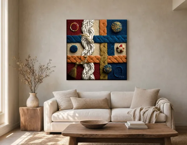Ropes and Tassel by Bassem, canvas on a wall