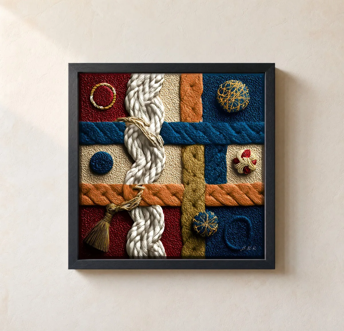 Ropes and Tassel by Bassem, framed print on a wall