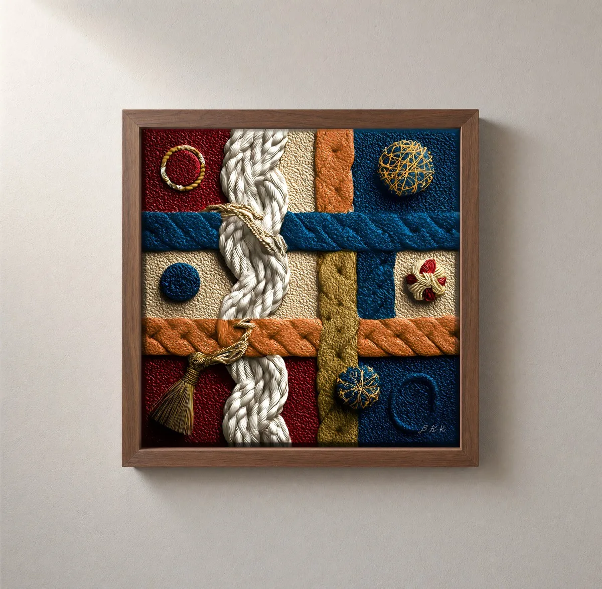 Ropes and Tassel by Bassem, framed print on a wall