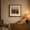 ba-0226-quiet-stone-town-print-2-room-evening-walnut-v4 Quiet Stone Town by Bassem, art print shown framed on a wall