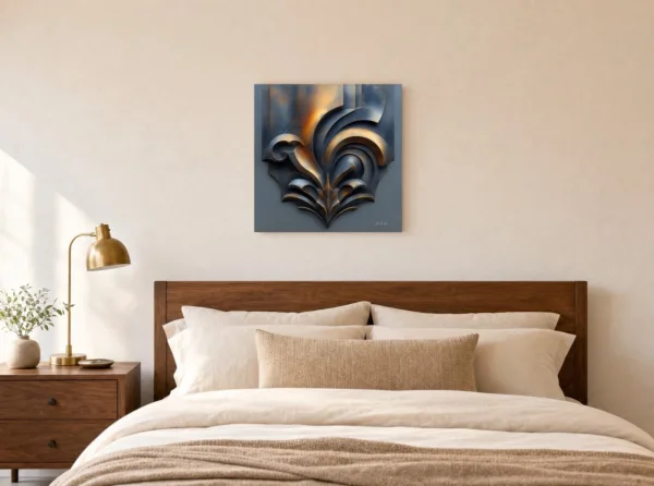 Gilded Scroll by Bassem, canvas on a wall