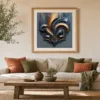 Gilded Scroll by Bassem, art print shown framed on a wall