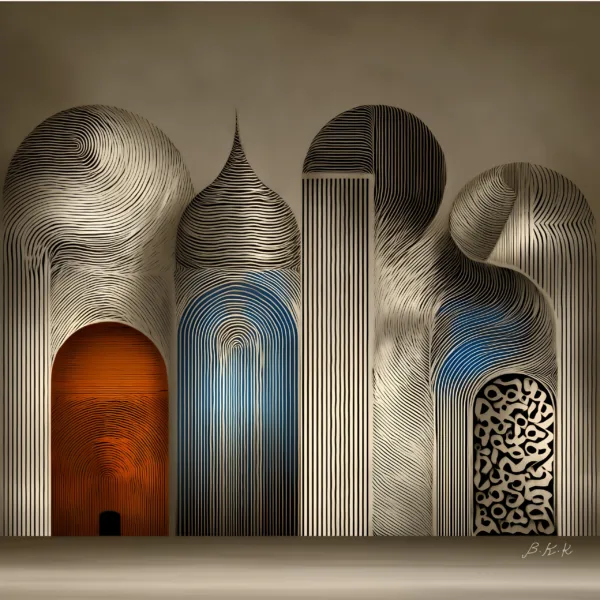 Arches Drawn in Line by Bassem, the full artwork