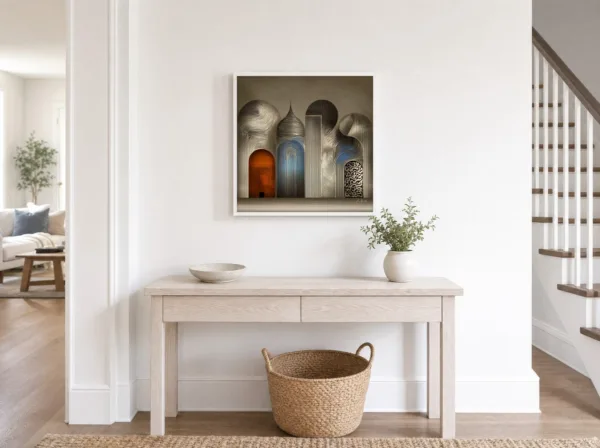 Arches Drawn in Line by Bassem, framed print on a wall