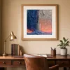 Lone Stone Tower by Bassem, art print shown framed on a wall