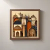 Woodgrain Town by Bassem, framed print on a wall