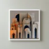 Dotted Facades by Bassem, framed print on a wall