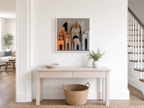 Dotted Facades by Bassem, framed print on a wall