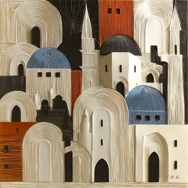 Ivory Rooftops by Bassem, the full artwork