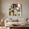 Ivory Rooftops by Bassem, canvas on a wall
