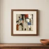 Ivory Rooftops by Bassem, art print shown framed on a wall