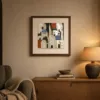 Ivory Rooftops by Bassem, art print shown framed on a wall
