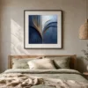 Blue Hour Plaster by Bassem, art print shown framed on a wall