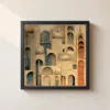 ba-0238-wall-of-niches-framed-1-thin-closeup-black-v4 Wall of Niches by Bassem, framed print on a wall