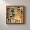 ba-0238-wall-of-niches-framed-2-thin-closeup-walnut-v4 Wall of Niches by Bassem, framed print on a wall