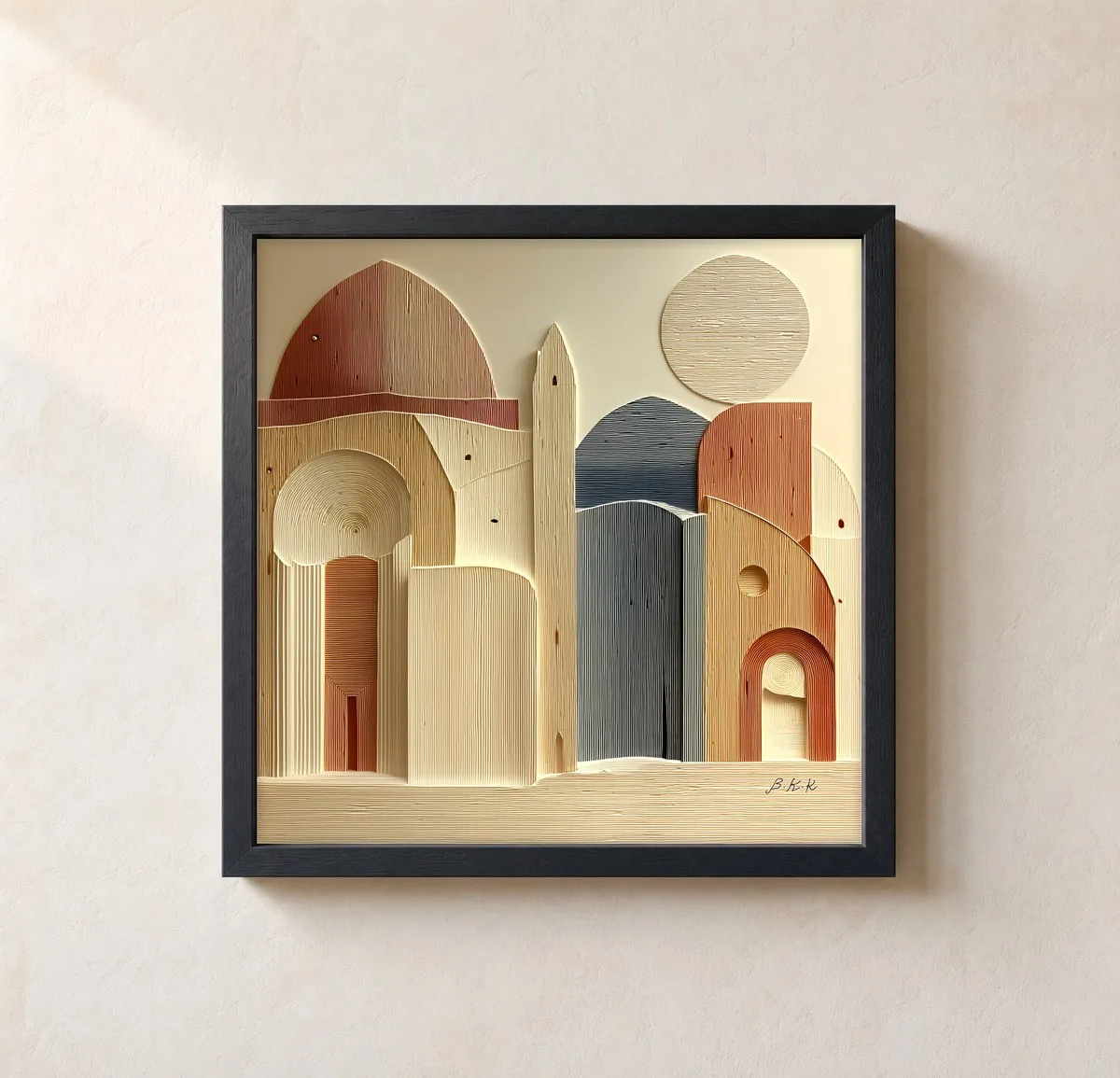 Under a Pale Moon by Bassem, framed print on a wall