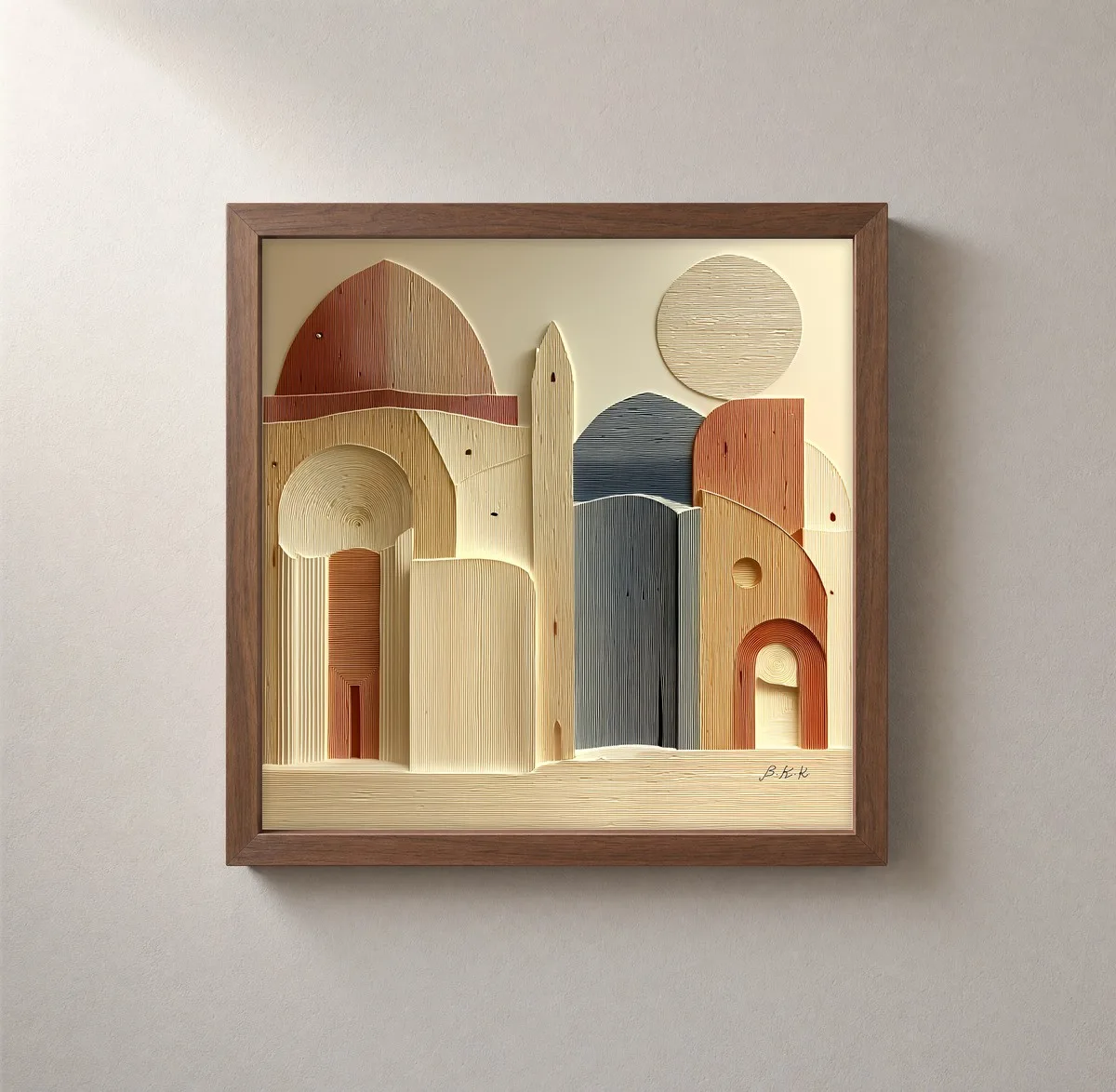 Under a Pale Moon by Bassem, framed print on a wall