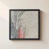 Whorls in Ivory by Bassem, framed print on a wall