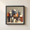 ba-0241-charcoal-citadel-framed-1-thin-closeup-black-v4 Charcoal Citadel by Bassem, framed print on a wall