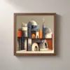 ba-0241-charcoal-citadel-framed-2-thin-closeup-walnut-v4 Charcoal Citadel by Bassem, framed print on a wall