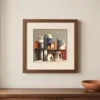 Charcoal Citadel by Bassem, art print shown framed on a wall