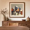 Charcoal Citadel by Bassem, art print shown framed on a wall
