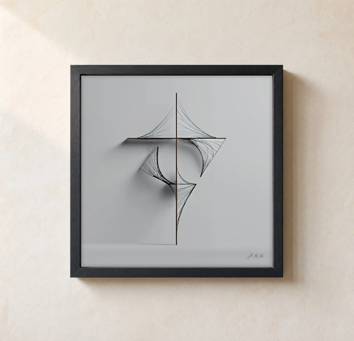 Thread and Shadow by Bassem, framed print on a wall