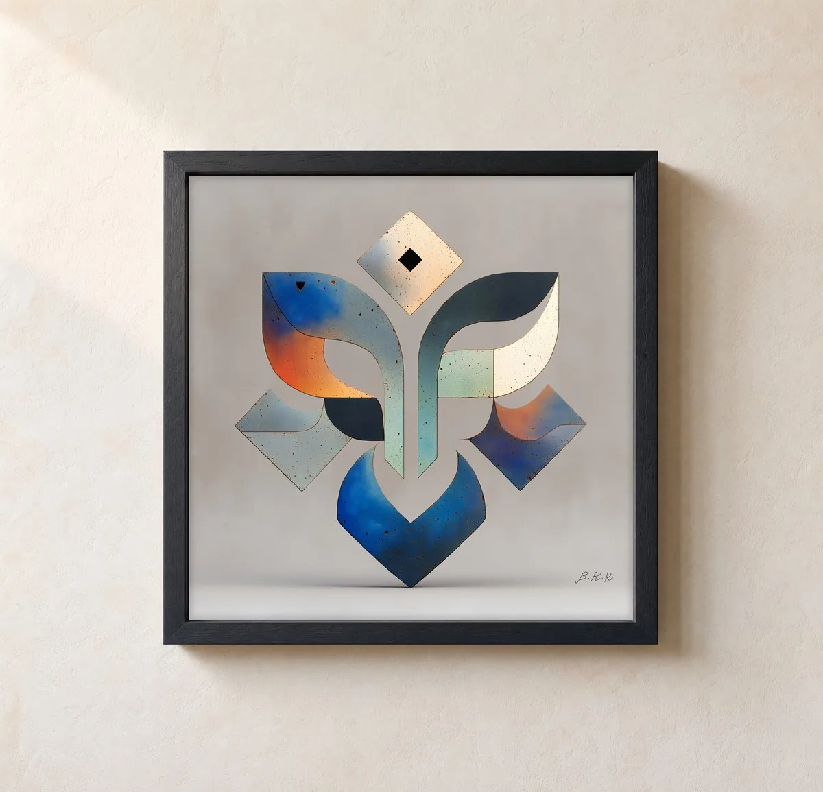 Speckled Emblem by Bassem, framed print on a wall