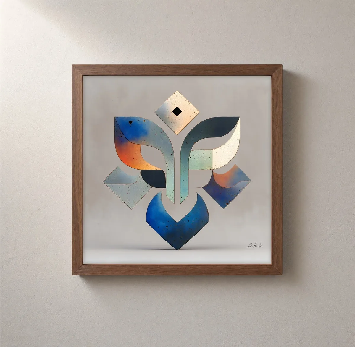 Speckled Emblem by Bassem, framed print on a wall