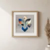ba-0243-speckled-emblem-print-1-closeup-oak-v4 Speckled Emblem by Bassem, art print shown framed on a wall