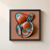 Nested Coral Orbs by Bassem, framed print on a wall