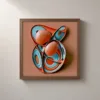 Nested Coral Orbs by Bassem, framed print on a wall