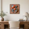 Nested Coral Orbs by Bassem, framed print on a wall