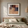 Tiles of Copper Rings by Bassem, art print shown framed on a wall