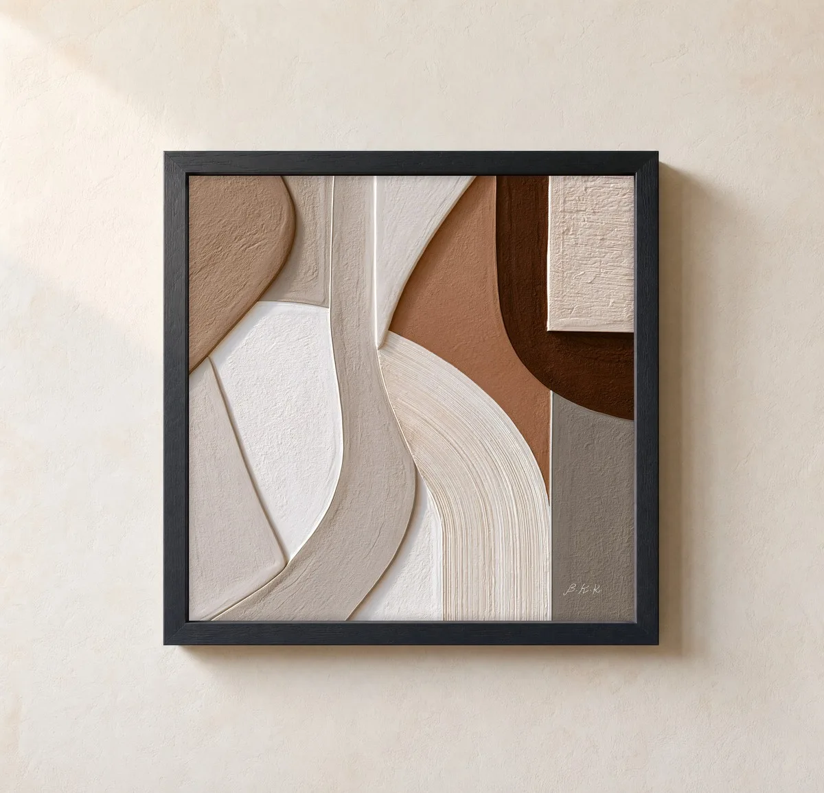 Brushed Plaster Bends by Bassem, framed print on a wall