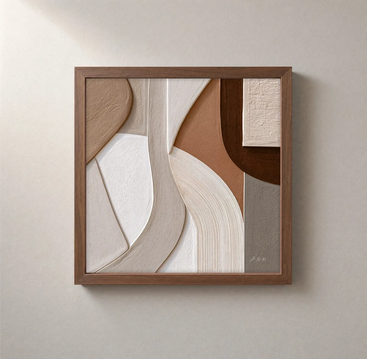 Brushed Plaster Bends by Bassem, framed print on a wall