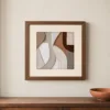 ba-0248-brushed-plaster-bends-print-1-closeup-walnut-v4 Brushed Plaster Bends by Bassem, art print shown framed on a wall