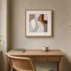 ba-0248-brushed-plaster-bends-print-2-room-reading-oak-v4 Brushed Plaster Bends by Bassem, art print shown framed on a wall