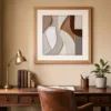 ba-0248-brushed-plaster-bends-print-3-room-study-oak-v4 Brushed Plaster Bends by Bassem, art print shown framed on a wall