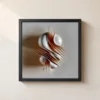 Strung White Curve by Bassem, framed print on a wall
