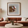Strung White Curve by Bassem, art print shown framed on a wall