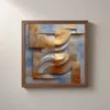 Gilded Plaster Crescents by Bassem, framed print on a wall