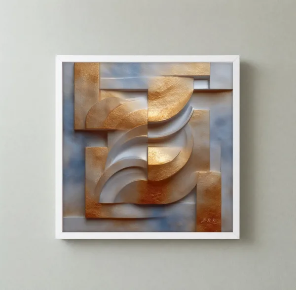 Gilded Plaster Crescents by Bassem, framed print on a wall