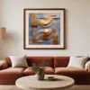 Gilded Plaster Crescents by Bassem, art print shown framed on a wall