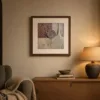 Sunburst and Clay Vessel by Bassem, art print shown framed on a wall
